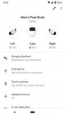 Capture d'écran de l'application Google Pixel Buds - #1