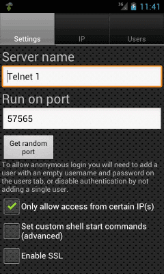Capture d'écran de l'application SSH Server - #3