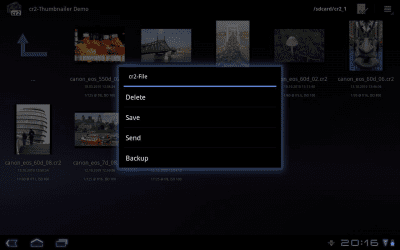Capture d'écran de l'application cr2-Thumbnailer Demo - #3