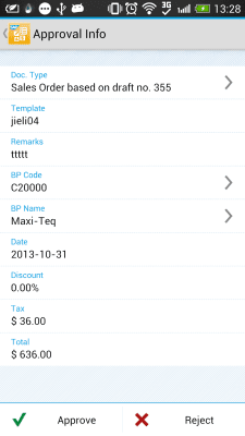 Capture d'écran de l'application SAP Business One - #3
