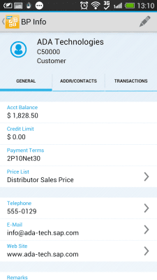 Capture d'écran de l'application SAP Business One - #4