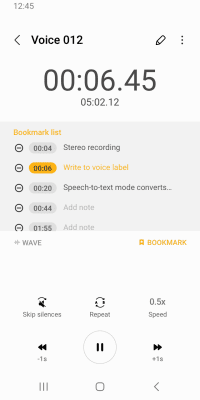 Capture d'écran de l'application Samsung Voice Recorder - #5