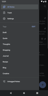 Capture d'écran de l'application Simplenote Android - #4