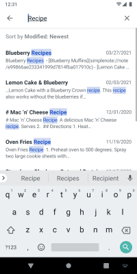 Capture d'écran de l'application Simplenote Android - #5