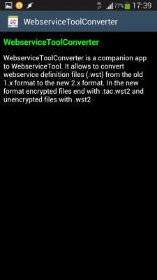 Capture d'écran de l'application WebserviceTool Converter - #1