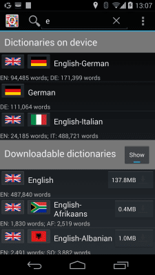 Capture d'écran de l'application QuickDic Offline Dictionary - #1