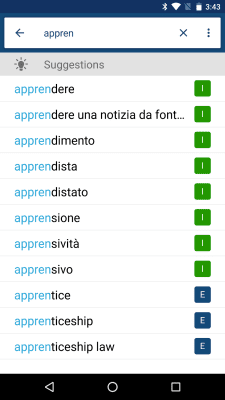 Capture d'écran de l'application Italian English Dictionary - #1