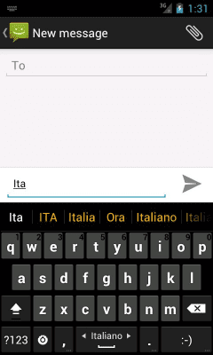 Capture d'écran de l'application Hacker's Keyboard Italian dictionary - #1