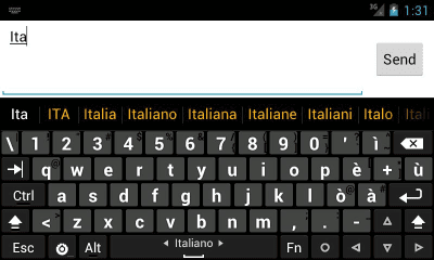 Capture d'écran de l'application Hacker's Keyboard Italian dictionary - #2