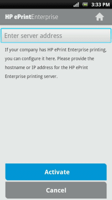 Capture d'écran de l'application HP ePrint Enterprise (service) - #2