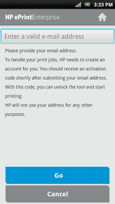 Capture d'écran de l'application HP ePrint Enterprise (service) - #3