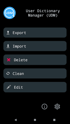 Capture d'écran de l'application User Dictionary Manager (UDM) - #1