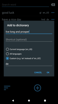 Capture d'écran de l'application User Dictionary Manager (UDM) - #8