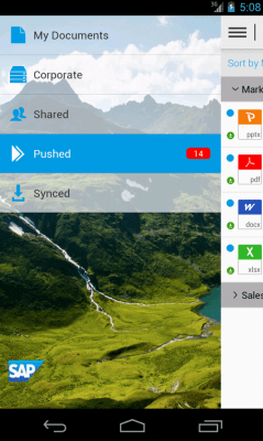 Capture d'écran de l'application SAP Mobile Documents - #5