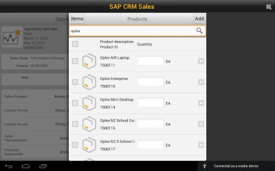 Capture d'écran de l'application SAP CRM Sales - #5