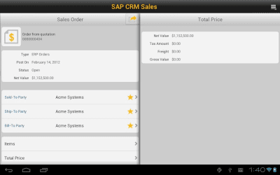 Capture d'écran de l'application SAP CRM Sales - #6