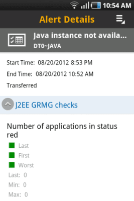 Capture d'écran de l'application SAP System Monitoring - #2