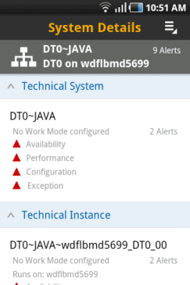 Capture d'écran de l'application SAP System Monitoring - #4