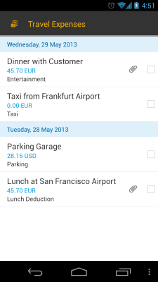 Capture d'écran de l'application SAP Travel Receipt Capture - #2