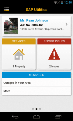 Capture d'écran de l'application SAP Utilities Customer Engage - #5
