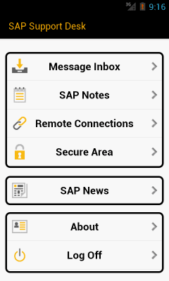 Capture d'écran de l'application SAP Support Desk - #2