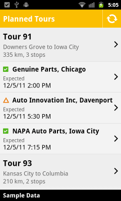 Capture d'écran de l'application SAP TM Notifier - #4