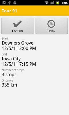 Capture d'écran de l'application SAP TM Notifier - #5