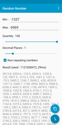 Capture d'écran de l'application Random Number - #3