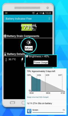Capture d'écran de l'application Indicateur de batterie gratuit - #2