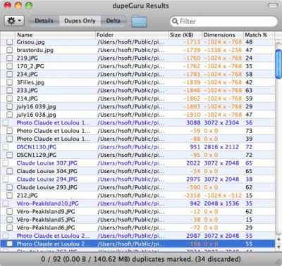 Capture d'écran de l'application dupeGuru - #3