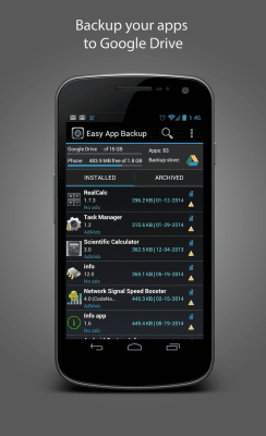 Capture d'écran de l'application Easy App Backup - #3
