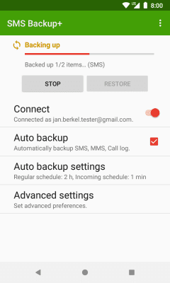 Capture d'écran de l'application SMS Backup + - #1