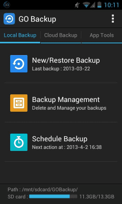 Capture d'écran de l'application GO Backup Pro - #1