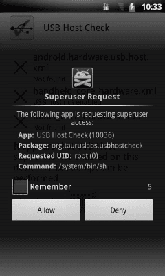Capture d'écran de l'application USB Host Check - #2