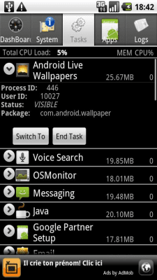 Capture d'écran de l'application Android System Info - #2