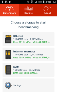 Capture d'écran de l'application A1 SD Bench - #1