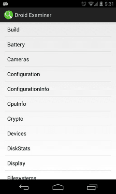 Capture d'écran de l'application Droid Examiner - #1