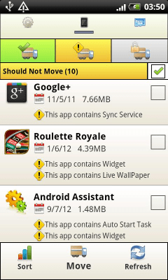 Capture d'écran de l'application Easy APP2SD (anglais) - #4
