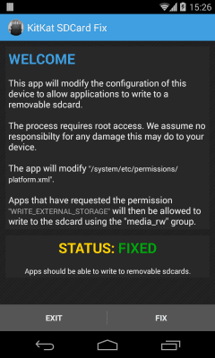 Capture d'écran de l'application KitKat SDCard Fix - #1