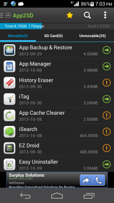 Capture d'écran de l'application App2SD & App Manager - #2