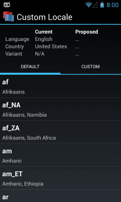 Capture d'écran de l'application Custom Locale - #1