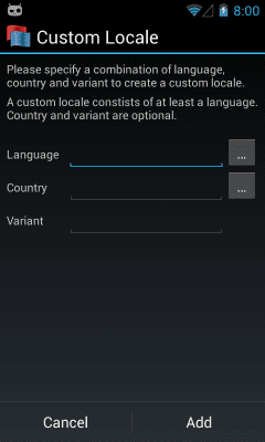 Capture d'écran de l'application Custom Locale - #3