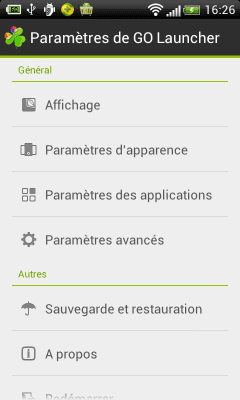 Capture d'écran de l'application GO LauncherEX French language - #2