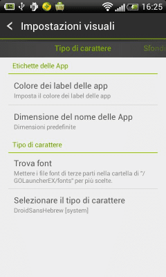 Capture d'écran de l'application GO LauncherEX Italian language - #2