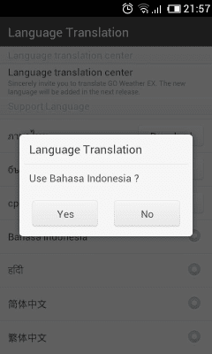 Capture d'écran de l'application Bahasa Indonesian GOWeatherEX - #2