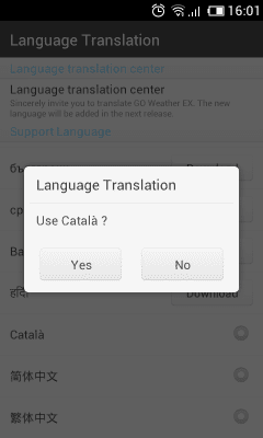 Capture d'écran de l'application Catalan Language GOWeatherEX - #2