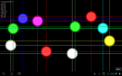 Capture d'écran de l'application Multi-touch Tester - #1