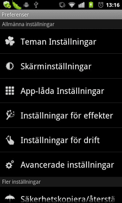 Capture d'écran de l'application GO LauncherEX Swedish language - #2