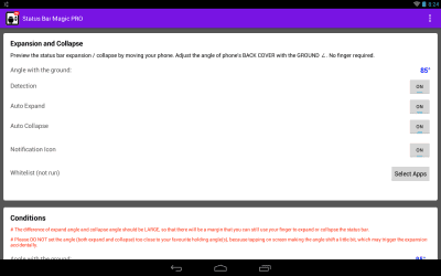 Capture d'écran de l'application Barre d'état magique - #5