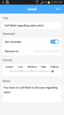 Capture d'écran de l'application Zoho Taskz - #6
